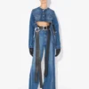 Blugi din denim cu curele Blugi din denim cu curele