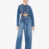 Blugi din denim cu curele Blugi din denim cu curele