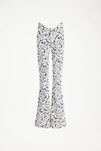 Blugi din denim cu imprimeu floral