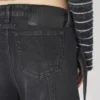 Blugi din denim negru cu curea Blugi din denim negru cu curea