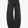 Blugi din denim negru cu curea Blugi din denim negru cu curea