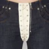 Blugii din denim cu șireturi contrastante