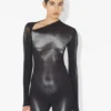 Body-ul argintiu cu imprimeu „Body Dust” Body-ul argintiu cu imprimeu „Body Dust”