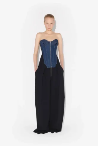 Corsete din denim cu două materiale Corsete din denim cu două materiale