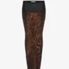 Fusta lungă drapată cu imprimeu „Wood”