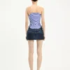 Fusta mini din denim cu croi curbat