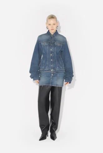 Geci din denim albastru cu mâneci oversized
