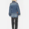 Geci din denim albastru cu mâneci oversized Geci din denim albastru cu mâneci oversized