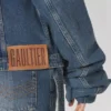 Geci din denim albastru cu mâneci oversized Geci din denim albastru cu mâneci oversized