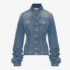 Geci din denim albastru cu mâneci oversized Geci din denim albastru cu mâneci oversized