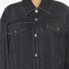 Geci din denim negru cu curea Geci din denim negru cu curea