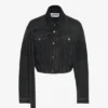 Geci din denim negru cu curea Geci din denim negru cu curea