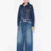 Paltoanul din denim cu două moduri de purtare Paltoanul din denim cu două moduri de purtare