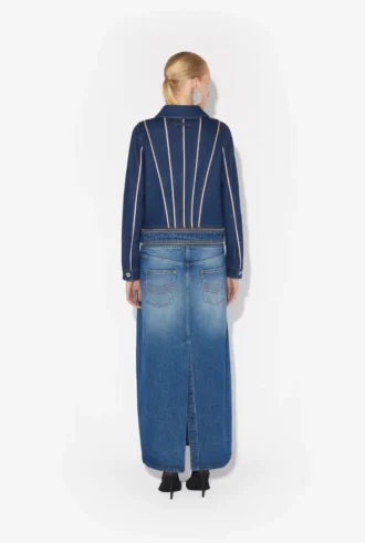 Paltoanul din denim cu două moduri de purtare Paltoanul din denim cu două moduri de purtare