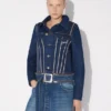 Paltoanul din denim cu două moduri de purtare Paltoanul din denim cu două moduri de purtare