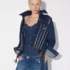 Paltoanul din denim cu două moduri de purtare Paltoanul din denim cu două moduri de purtare