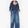 Paltoanul din denim cu două moduri de purtare Paltoanul din denim cu două moduri de purtare
