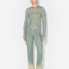 Pantaloni albastri cu imprimeu spiral Pantaloni albastri cu imprimeu spiral
