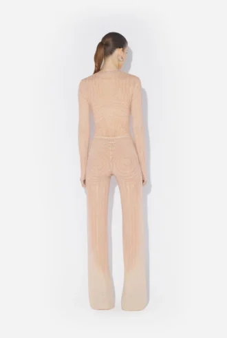 Pantaloni roz cu imprimeu spiral