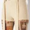 Pantaloni scurți bej cu patch-uri Gaultier