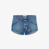 Pantaloni scurți din denim albastru cu nasturi Pantaloni scurți din denim albastru cu nasturi