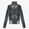 Re-Edition – Top din plasă cu imprimeu cu buline alb-negru Re-Edition – Top din plasă cu imprimeu cu buline alb-negru