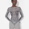 Re-Edition – Topul albastru marin cu efect de Body Morph