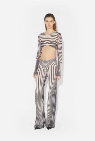 Reeditare – Pantaloni albastri marin cu efect Body Morph