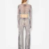 Reeditare – Pantaloni albastri marin cu efect Body Morph