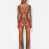 Reeditare – Pantaloni cu buline maro Reeditare – Pantaloni cu buline maro