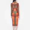 Reeditare – rochia midi cu buline maro Reeditare – rochia midi cu buline maro