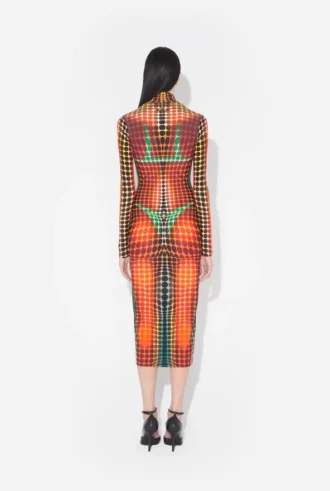 Reeditare – rochia midi cu buline maro