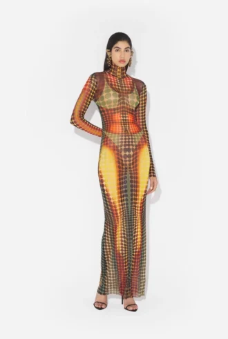 Reeditare – Rochie lungă Brown Dots