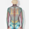 Reeditare – Top din plasă cu Mesh Print cu buline albastre