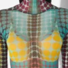 Reeditare – Top din plasă cu Mesh Print cu buline albastre