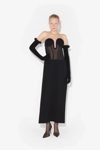 Rochia corset din două materiale