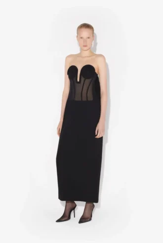 Rochia corset din două materiale