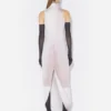 Rochia drapată cu imprimeu corset Trompe-L’œIl