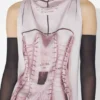 Rochia drapată cu imprimeu corset Trompe-L’œIl