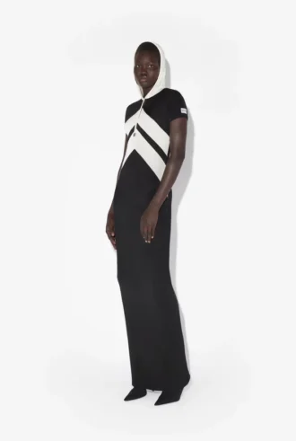Rochia lungă neagră cu modele Chevron Rochia lungă neagră cu modele Chevron