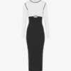 Rochie lungă cu blocuri de culoare Rochie lungă cu blocuri de culoare