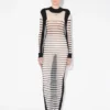 Rochie lungă din două materiale, în stil marin Rochie lungă din două materiale, în stil marin