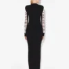 Rochie lungă din două materiale, în stil marin Rochie lungă din două materiale, în stil marin