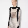 Rochie lungă din două materiale, în stil marin Rochie lungă din două materiale, în stil marin