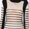 Rochie lungă din două materiale, în stil marin Rochie lungă din două materiale, în stil marin