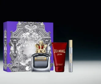 Scandal Pour Homme 3,4 oz, gel de duș 2,5 oz și spray
