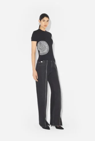 Tricouri Baby Tee Black Laurel Stamped